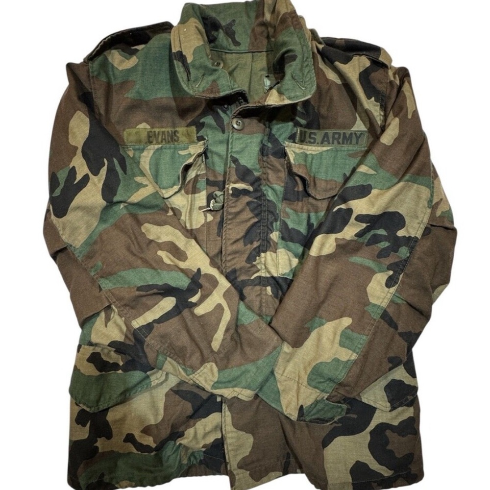 Vintage‎ Camo USGI M-65 Woodland Field Jacket Small Short – Cold War Era